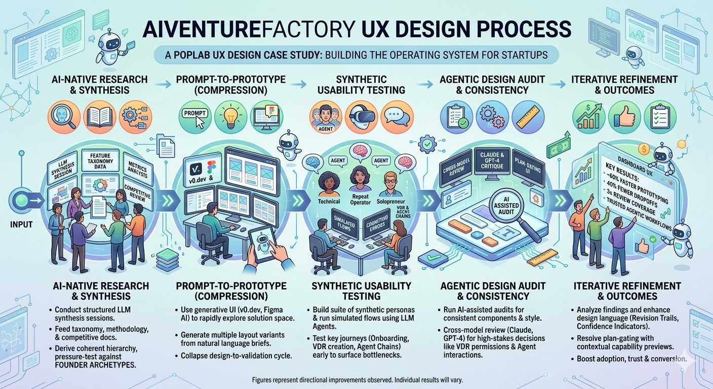 AI venture building platform UX design