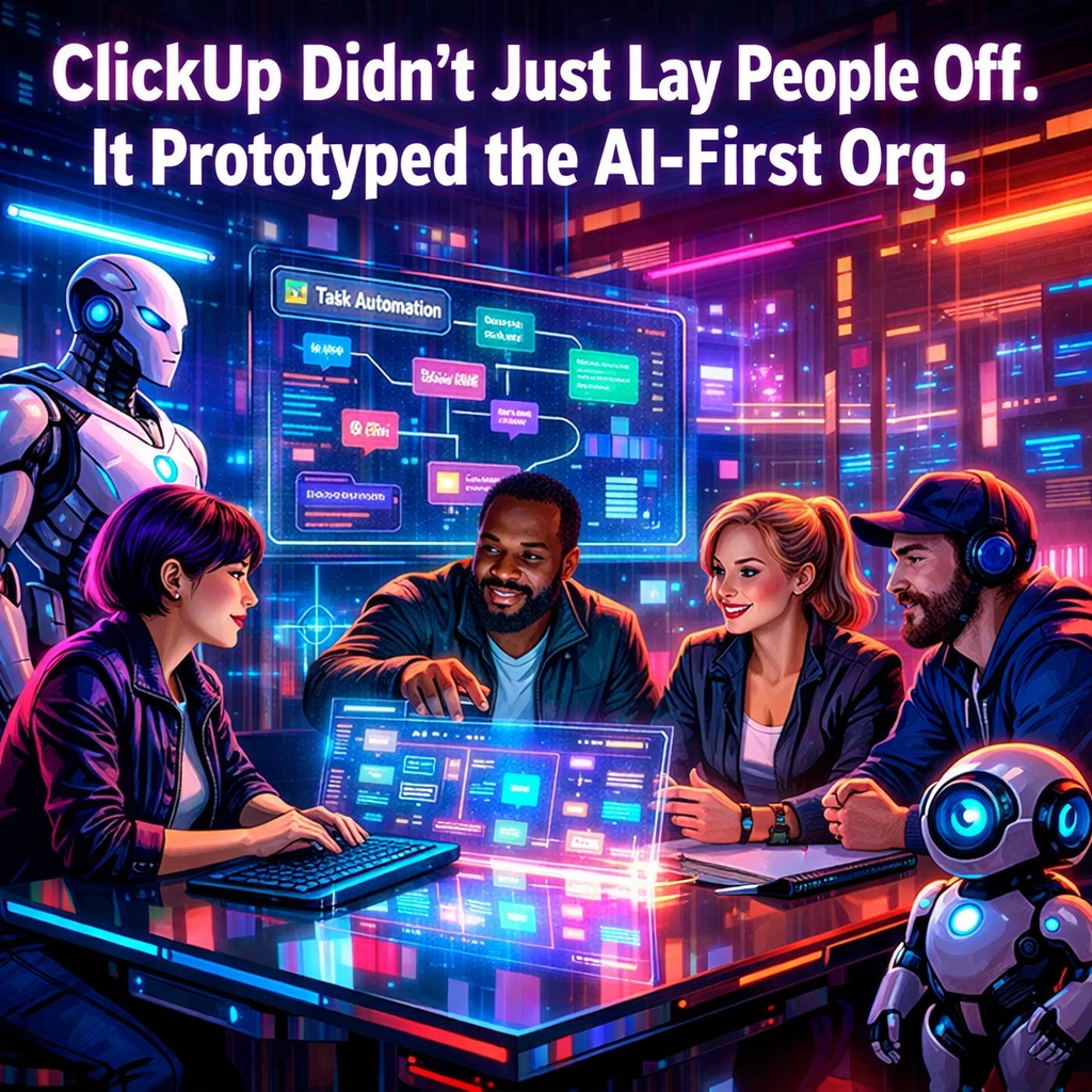 ClickUp Didn’t Just Lay People Off. It Prototyped the AI-First Org.
