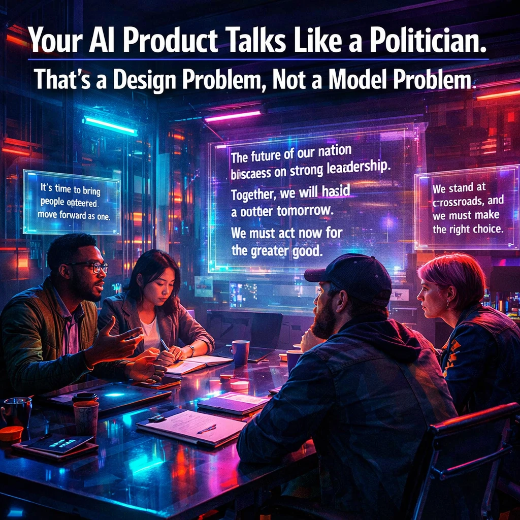 Your AI Product Talks Like a Politician. That’s a Design Problem, Not a Model Problem.